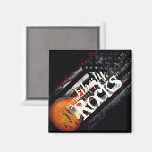 LIBERTY ROCKS  Amerikaanse vlag Magneet (Voorkant / Achterkant)