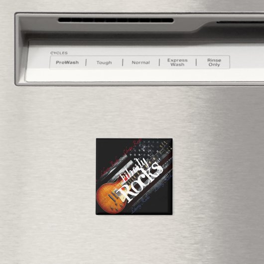 LIBERTY ROCKS Amerikaanse vlag Magneet (Insitu (Vaatwasser))