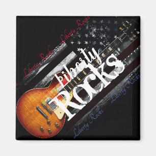 LIBERTY ROCKS Amerikaanse vlag Magneet