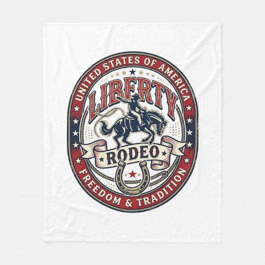 Liberty Rodeo Patriottisch Patriottisch Rodeo West Fleece Deken (Voorkant)