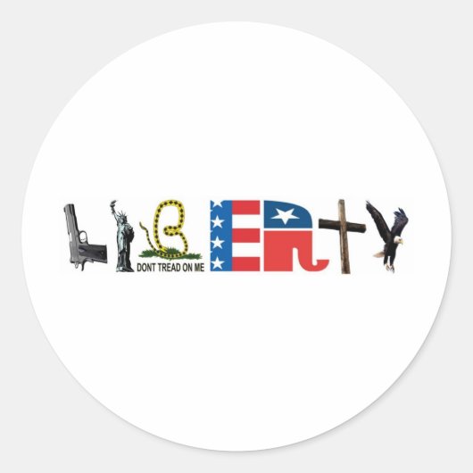 LIBERTY RONDE STICKER (Voorkant)