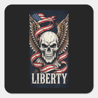 Liberty Schedel Adelaar Vleugels Vlag Sticker