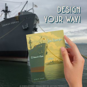 Liberty Ship SS Jeremiah O'Brien   Alcatraz Travel Briefkaart