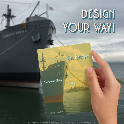 Liberty Ship SS Jeremiah O'Brien | Alcatraz Travel Briefkaart