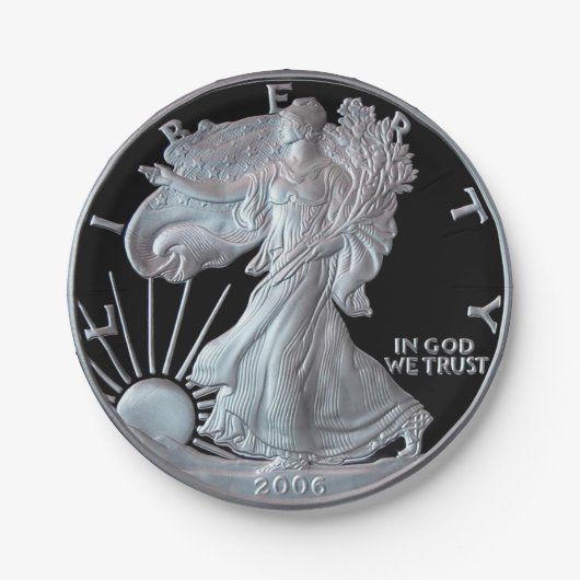 Liberty Silver Dollar Head 2006 Papieren Bordje (Voorkant)
