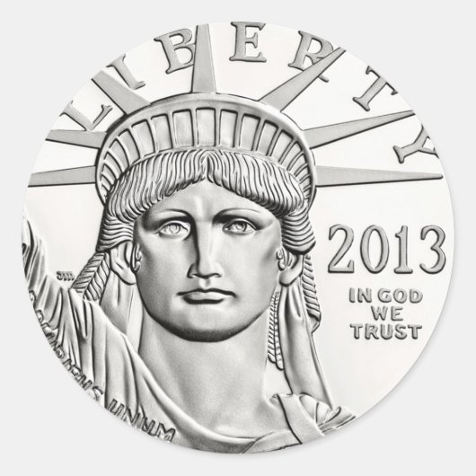 Liberty Silver Dollar Ronde Sticker (Voorkant)