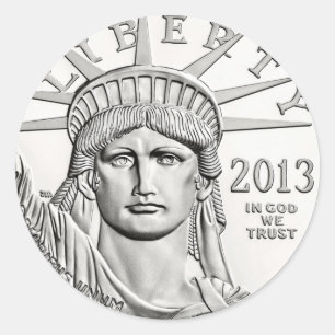 Liberty Silver Dollar Ronde Sticker