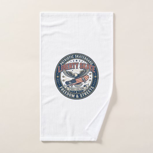 Liberty Skate Patriottisch Patriottisch Skateboard Handdoek (Handdoek)