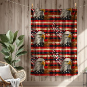 Liberty Soars Blanket Eagle and Flag Home Gift Fleece Deken