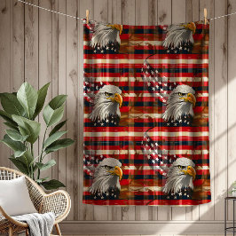 Liberty Soars Blanket Eagle and Flag Home Gift Fleece Deken