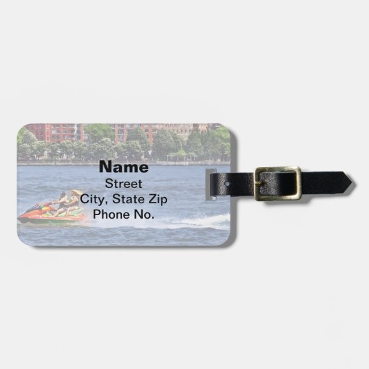 Liberty State Park - Jet Ski in Morris Canal Basin Bagagelabel (Voorkant horizontaal)