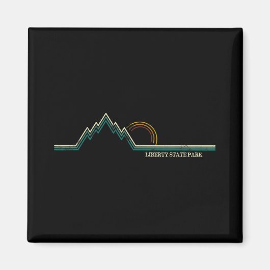 Liberty State Park New Jersey Berg Retro  Magneet (Voorkant)