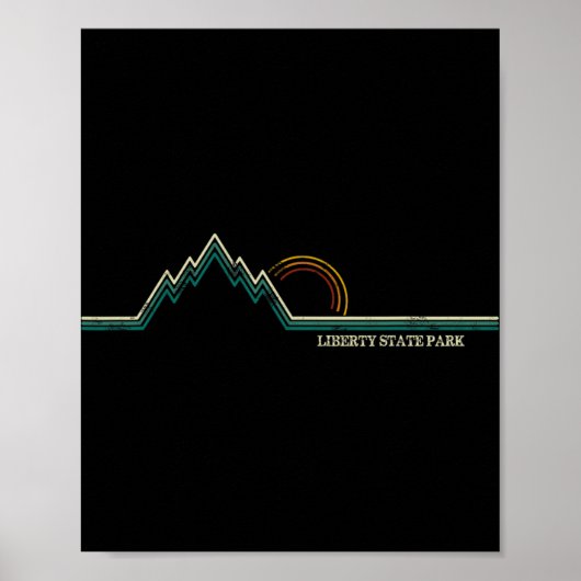 Liberty State Park New Jersey Mountain Retro  Poster (Voorkant)
