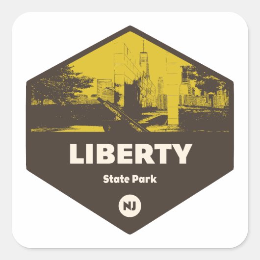 Liberty State Park, Verenigde Staten Vierkante Sticker (Voorkant)