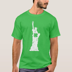 Liberty Status Clover Leaf Pajama St Patricks Day T-shirt