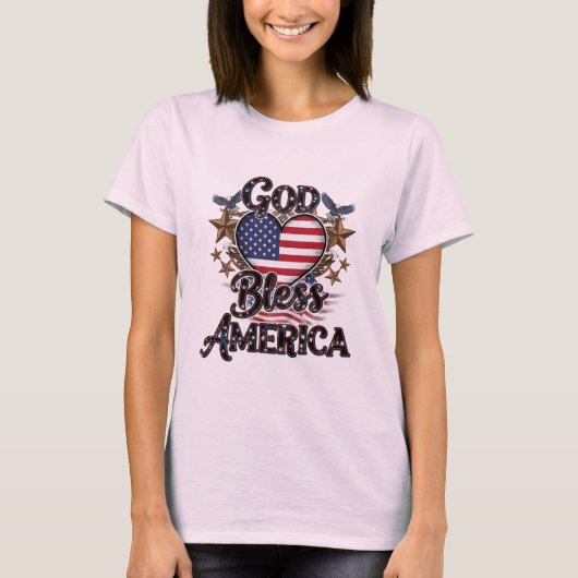 Liberty Style: USA Slogan Design T-shirt (Voorkant)