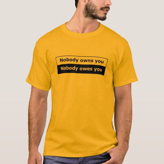 Liberty T-Shirt Boxed - Niemand heeft je belazerd! (Voorkant)