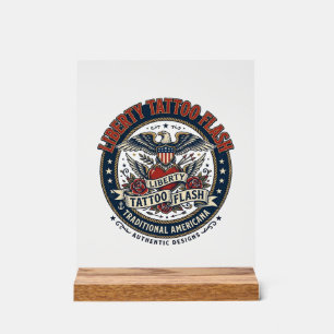 Liberty Tattoo Flash Patriottisch Patriottische Ta Acryl Bord