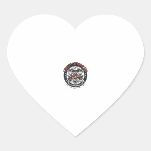 Liberty Tattoo Flash Patriottisch Patriottische Ta Hart Sticker (Voorkant)