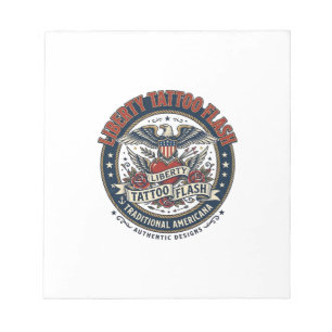 Liberty Tattoo Flash Patriottisch Patriottische Ta Notitieblok