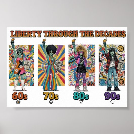 Liberty Through the Decades Retro Poster (Voorkant)