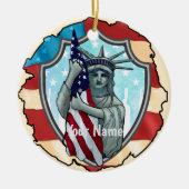 Liberty USA Keramisch Ornament (Voorkant)