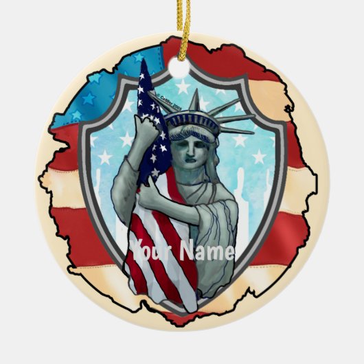 Liberty USA Sieraad Keramisch Ornament (Voorkant)