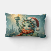 Liberty verlicht Kerstmis Mooie Winter Standbeeld Kussen (Achterkant)
