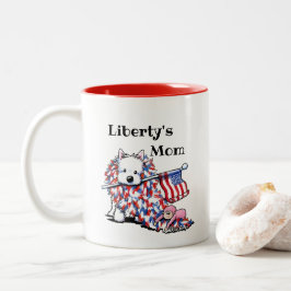 Liberty Westie KiniArt Portret Tweekleurige Koffiemok