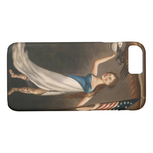 Liberty Woman Eagle American Flag USA Case-Mate iPhone Case (Achterkant (Horizontaal))