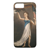 Liberty Woman Eagle American Flag USA Case-Mate iPhone Case (Achterkant)