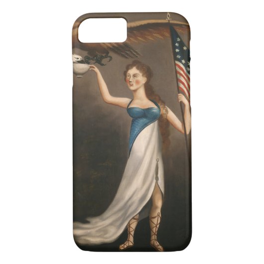 Liberty Woman Eagle American Flag USA Case-Mate iPhone Case (Achterkant)