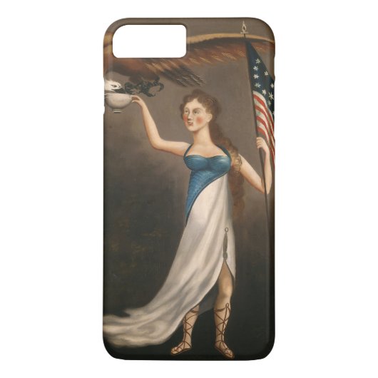 Liberty Woman Eagle American Flag USA Case-Mate iPhone Case (Achterkant)