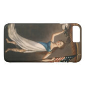 Liberty Woman Eagle American Flag USA Case-Mate iPhone Case (Achterkant (Horizontaal))