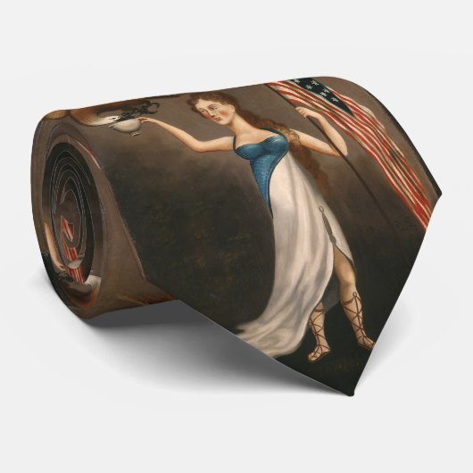 Liberty Woman Eagle American Flag USA Freedom Stropdas (Opgerold)