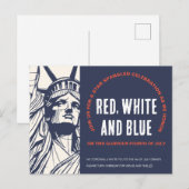 Liberty's Call naar 4 juli Uitnodiging Briefkaart (Voorkant / Achterkant)
