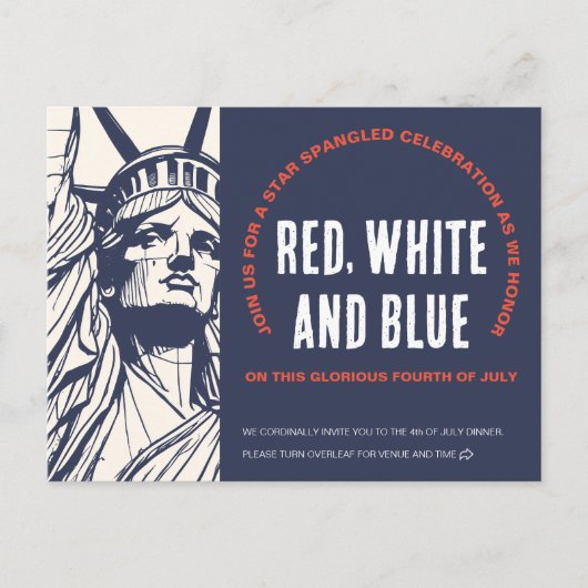 Liberty's Call naar 4 juli Uitnodiging Briefkaart (Voorkant)