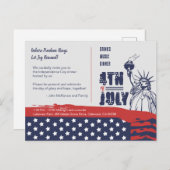 Liberty's Call to Celebrate 4 juli Uitnodiging Briefkaart (Voorkant / Achterkant)