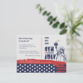 Liberty's Call to Celebrate 4 juli Uitnodiging Briefkaart (Staand voorkant)
