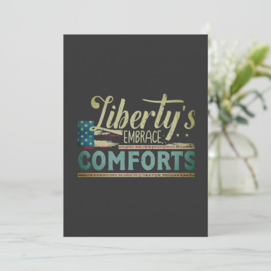Liberty's Embrace Comforts 🙋 ‍♂️🙋‍♂️🙋‍♂️ Feestdagenkaart (Staand voorkant)