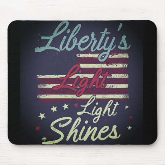 Liberty's Flame Lights Night Mousepad Muismat (Voorkant)
