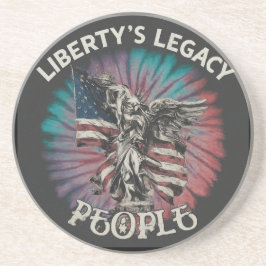 "Liberty's Legacy Trots Volk." in meerdere kleure Zandsteen Onderzetter