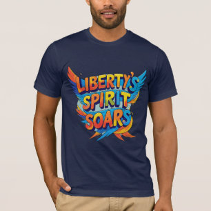 Liberty's Spirit Soars - tekst, levendige vrijheid T-shirt