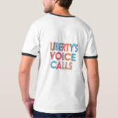 Liberty's stem roept Ringer T-shirt (Achterkant)