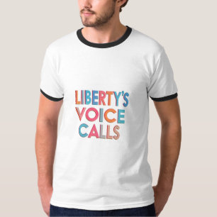 Liberty's stem roept Ringer T-shirt