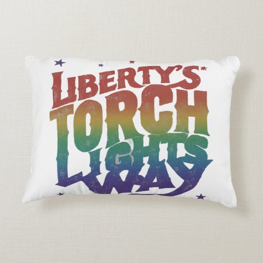 "Liberty's Torch Lights Way" Accent Kussen (Achterkant)