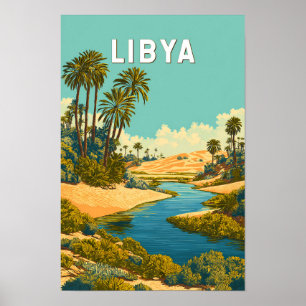 Libia Illustratie Reis Kunst Vintage Poster