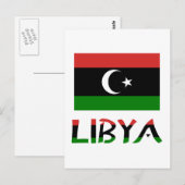 Libië en Libische vlag Briefkaart (Voorkant / Achterkant)