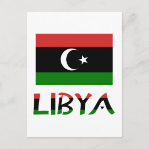 Libië en Libische vlag Briefkaart