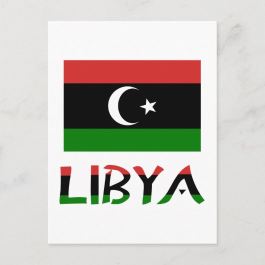 Libië en Libische vlag Briefkaart (Voorkant)